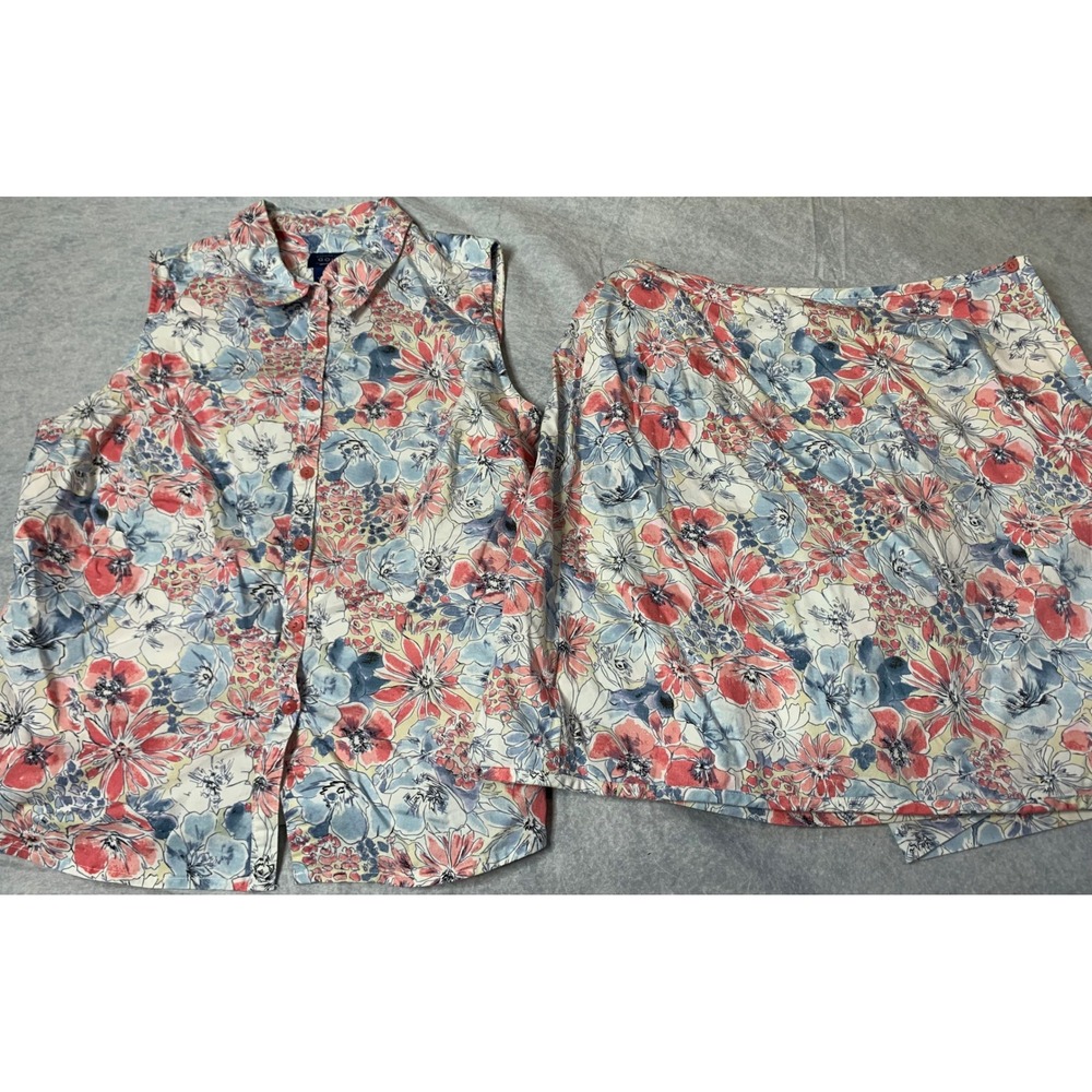 Charter Club Golf Floral Sleeveless Top‎ & Skort skirt Set Size 12 Cottagecore
